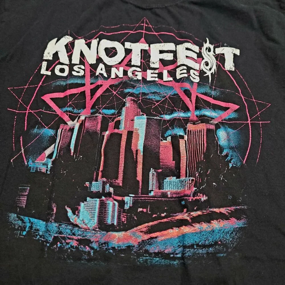 KNOTFEST 2021 Los Angeles SLIPKNOT Metal Band LA ‘21 Concert T Shirt Medium EUC